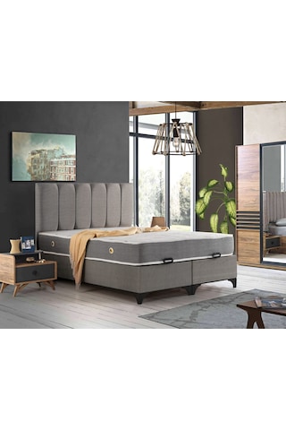 Çift Kişilik Yatak Baza Yarma Dikine Başlık Seti Basic Comfort By Set