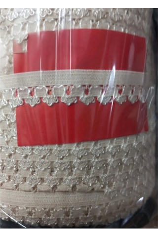 Çamaşır Lastiği Dantelli 1 Cm 1 Metre Krem