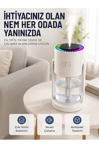 Ultrasonik Hava Nemlendirici Renkli Led Işıklı Sessiz Oda Nemlendirme Cihazı