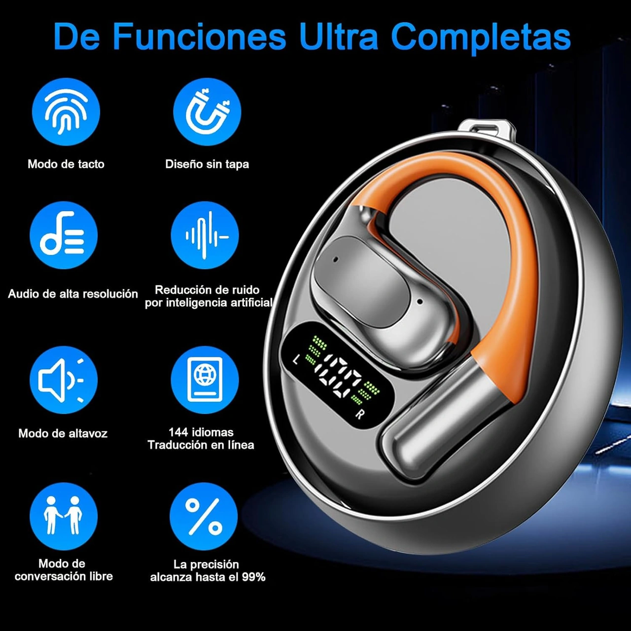 Lemestar M113 Açık Kulaklı Aı Çeviri Kulaklığı - 144 Dil Gerçek Zamanlı Çeviri, Bluetooth 5.4, 4 Saat Çalma Süresi, Hafif Tasarım, Gri