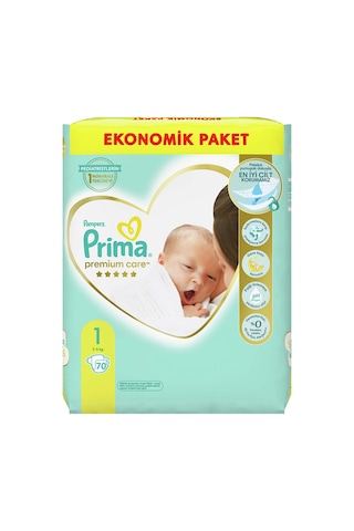 Prima Bebek Bezi Premium Care 1 Numara Yenidoğan Jumbo Paket 70 Adet