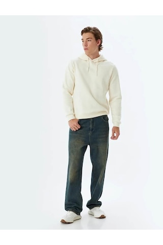 Koton Erkek Sweatshirt Ekru 5wam70001mk 25ky59000107 Y5915 Ekru
