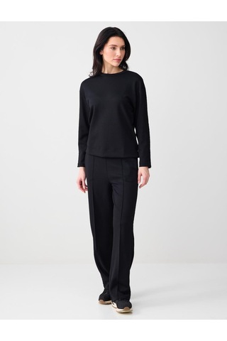 Jimmy Key Jimmy Key Siyah Rahat Kesim Bisiklet Yaka Örme Modal Sweatshirt 6sw235632900
