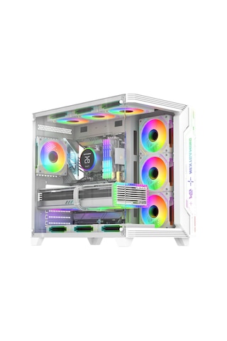 Sirius White Argb Panel 7x Fan Kumanda Ve Kontrolcü Atx Boş Bilgisayar Kasası Beyaz