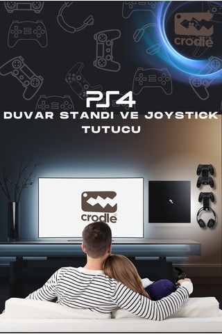 3'lü Fırsat Ps4 Slim Ve Ps4 Pro Için Duvar Standı Ve Joystick Konsol Tutacağı Kırılmaz Stand Yerden Tasarruf Gaming Aksesuar