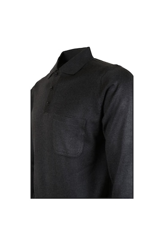 Erkek Füme Kazak Polo Yaka Yünlü Klasik Normal Kesim Rar00646