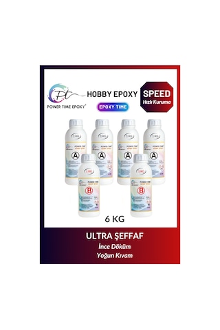 6 Kg Hobi Epoksi Speed/ Hızlı Kuruma/ Şeffaf Epoksi Reçine Ince D