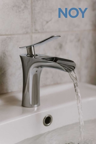 Lavabo Bataryası Krom Tek Kollu Su Tasarruflu Musluk Şelale Model Şık Tasarım Krom
