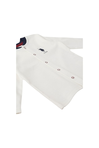 U.S. Polo Assn. Krem Çıtçıtlı Uspa Desen Bebek 3'lü Takım Krem