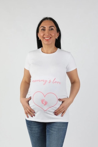 Balins Hamile Mommy Love Tişört Pembe Baskılı 001