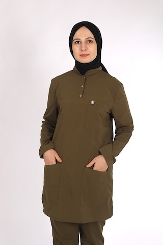 Likralı Hemşire Forması Tesettür Tek Üst (550391856)