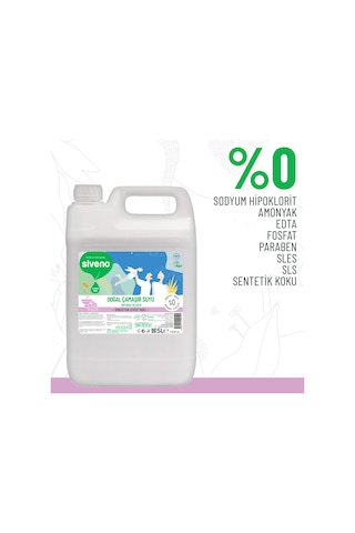 Siveno %100 Doğal Çamaşır Suyu Bitkisel Lavanta Çay Ağacı Tüm Yüzey ve Kumaşlarda 5 L