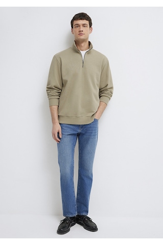Mavi - Yarı Fermuarlı Basic Bej Sweatshirt 0s10419-70204 Bej