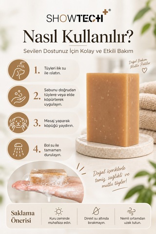 Showtech Bubble Bliss Köpek Ve Kedi İçin Yoğun Köpüklü Doğal Kalıp Sabun Hassas Bakımın Gücü
