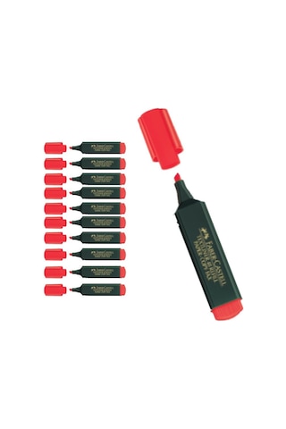 Faber-Castell Fosforlu Kalem Kırmızı 10 Lu 154821 Kırmızı