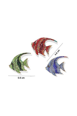 Kadınlar İçin Zarif Tropikal Balık Broş Büyük Sevimli Hayvan Broş Parti Ceket Takı Moda Aksesuarları