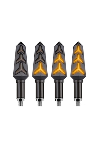 Monyee Motosiklet Genel Kullanım Akıcı Led İki Renkli Sinyal Lambası, 12v Ip67 Su Geçirmez Abs Malzeme, 4 Adet Set Çok Renkli74