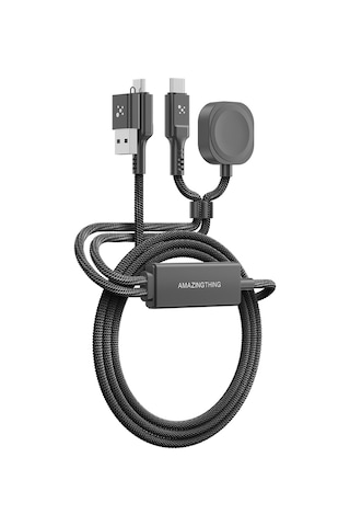 Thunder Pro 7x 100w Watch Serisi Akıllı Saat Wireless 4in1 Type-c Pd - Usb Şarj Kablosu 1.5m Siyah