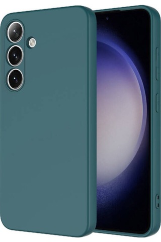 Samsung Galaxy Uyumlu S24 Plus Kılıf İçi Telefonu Çizmeyen Kadife Kaplı Dışı Soft Yapılı Esnek Lansman Kapak Ryc/mara Koyu Yeşil