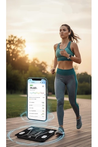 Smartness SN-1075 Yağ Su Kas Vücut Kitle Endeksi Kilo Ölçer Tartı Dijital Baskül