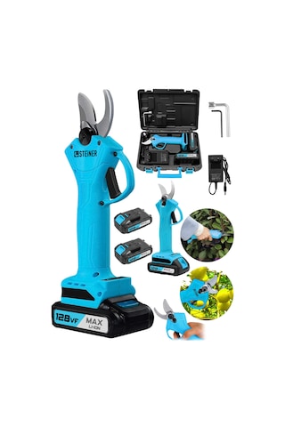 Steiner 128 Vf 10 Ah Çift Akülü Bağ Makası Dal Budama Makası Mavi