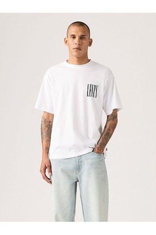 Levi's Erkek Bisiklet Yaka Sırt Baskılı Beyaz T-shirt - A9440-0017 Beyaz