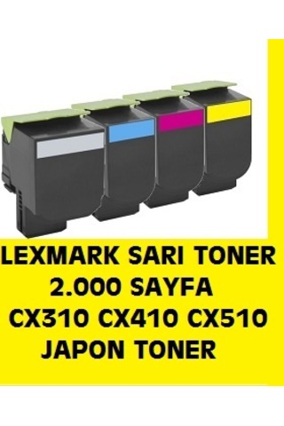 Lexmark Cx310Dn Cx410Dn Cx510Dn Sarı Toner 80C8Sy0 80C80Y0