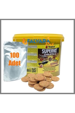 100 Adet Tropical Süpervit A Tablets Kovadan Bölme Tablet Balık Yemi