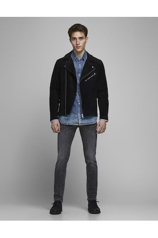 Jack & Jones Slim Fit Düşük Bel Siyah Erkek Kot Pantolon 12159030 Siyah