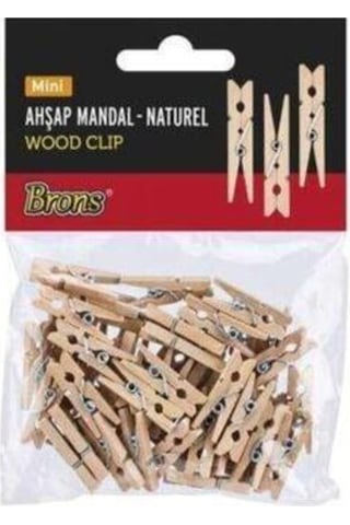 Ahşap Mandal Naturel Mini 4 Lü Paket