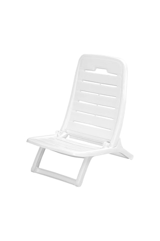 Omnipazar Mt-gf170 Tempo Katlanır Plastik Plaj Sandalyesi Beyaz Beyaz