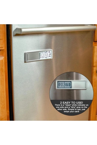 Neevoyu Bulaşık Makinesi Mıknatıslı İşaretçi - Temiz/kirli Durumu Gösterici, Gümüş Renkli Kırmızı/yeşil İkonlar Gümüş