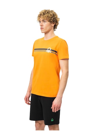 United Colors Of Benetton Erkek Baskılı Tshirt Ben.m20478 Turuncu
