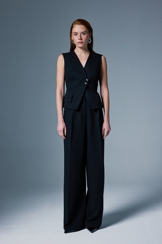 Sateen Sofia Yelek - Siyah-137056 Siyah