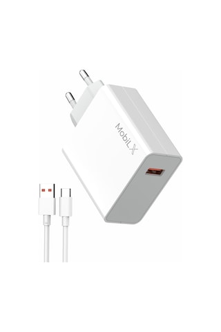 Mobilx 67 Watt Turbo Max Hızlı Şarj Aleti + Type C Usb Kablo