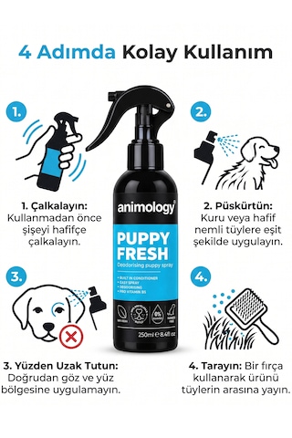 Animology Puppy Fresh Kötü Koku Giderici Yavru Köpek Bakım Spreyi 250 Ml