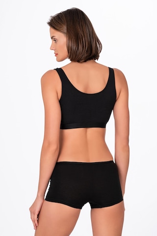 Kadın Modal Boxer Şort Siyah Kompedam K23920 Siyah