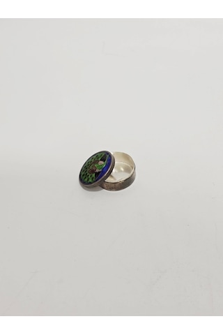 Antika Cloisonne Minyatür Kutu 3,2x1,3cm 074