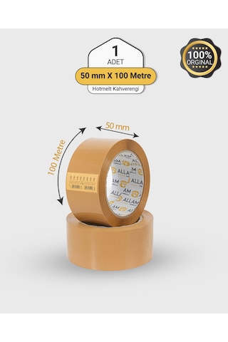 1 Koli 72 Adet Hotmelt Kahverengi Koli Bandı 50mm X 100mt Güçlü Yapışkan