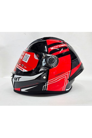 Mt Stinger 2 Tron B15 Şefaf Vizörlü V-28B Kapalı Kask Parlak Kırmızı
