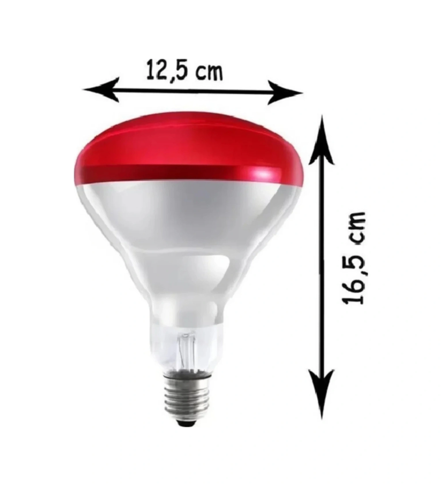 250w Kızılötesi İnfrared Isıtıcılı Fizik Lambası Kırmızı Işık E27 Kalın Duy
