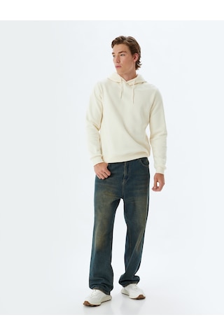 Koton Erkek Sweatshirt Ekru 5wam70001mk 25ky59000107 Y5915 Ekru
