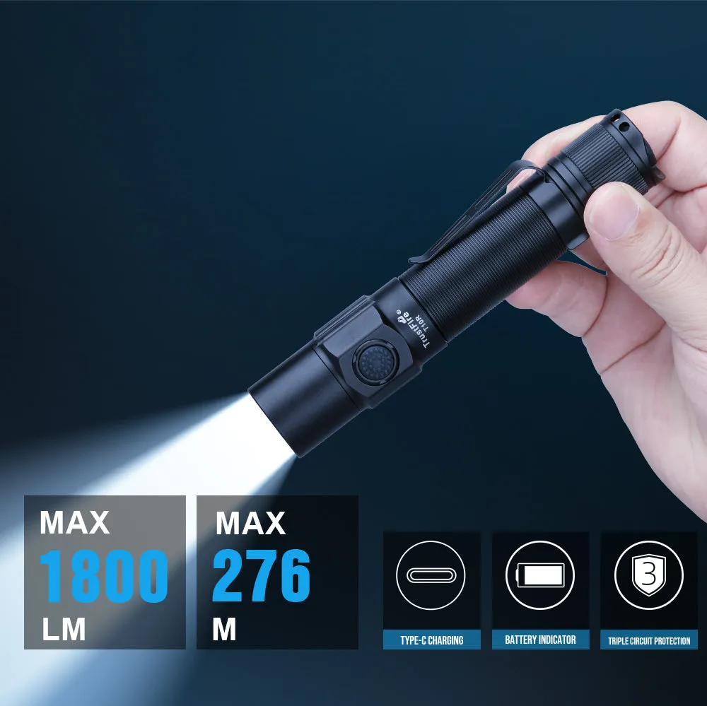 Trustfire T10r Taktikal Fener 1800 Lümen Siyah