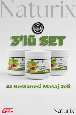 Naturix At Kestanesi Balsamı Masaj Jeli 3'lü Eko Paket - 500 Ml