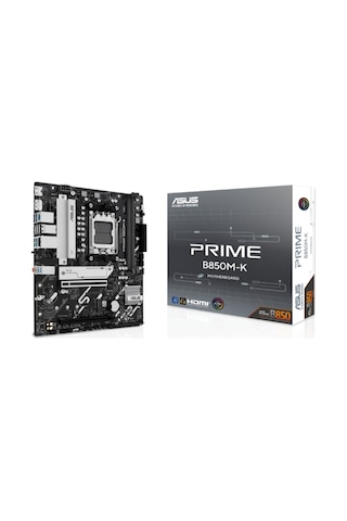Asus Prıme B850m-k Ddr5 8400mhz 1xhdmı 1xdp 2xm.2 Usb2.0 Matx Am5 Amd Am5 9000/8000/7000 Serileri İle Uyumlu 45180107