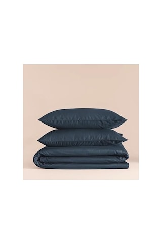 Yüzde Yüz Pamuk Percale Nevresim Seti 200x220 Cm Lacivert - Pure Serisi Ab Siyah Kedi