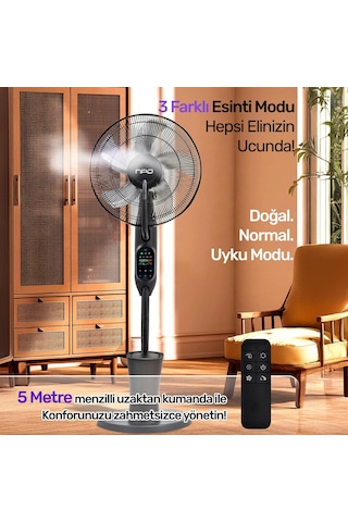 Npo N01 Buz Eklenebilir Ultrasonik Buharlı Zaman Ayarlı 3 Kademli Sessiz 75w Akıllı Vantilatör