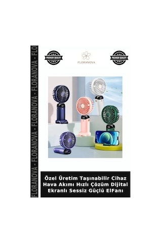 Özel Üretim Taşınabilir Cihaz Hava Akımı Hızlı Çözüm Dijital Ekranlı Sessiz Güçlü Elfanı