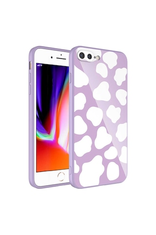 Mobilteam Apple iPhone Uyumlu 8 Plus Kılıf Kamera Korumalı Desenli Sert Silikon Epoksi Kapak - No6 NO6
