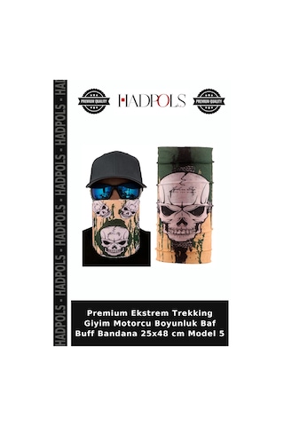 Hadpols Premium Ekstrem Trekking Giyim Motorcu Boyunluk Baf Buff Bandana 25x48 Cm Model 5 Çok Renkli